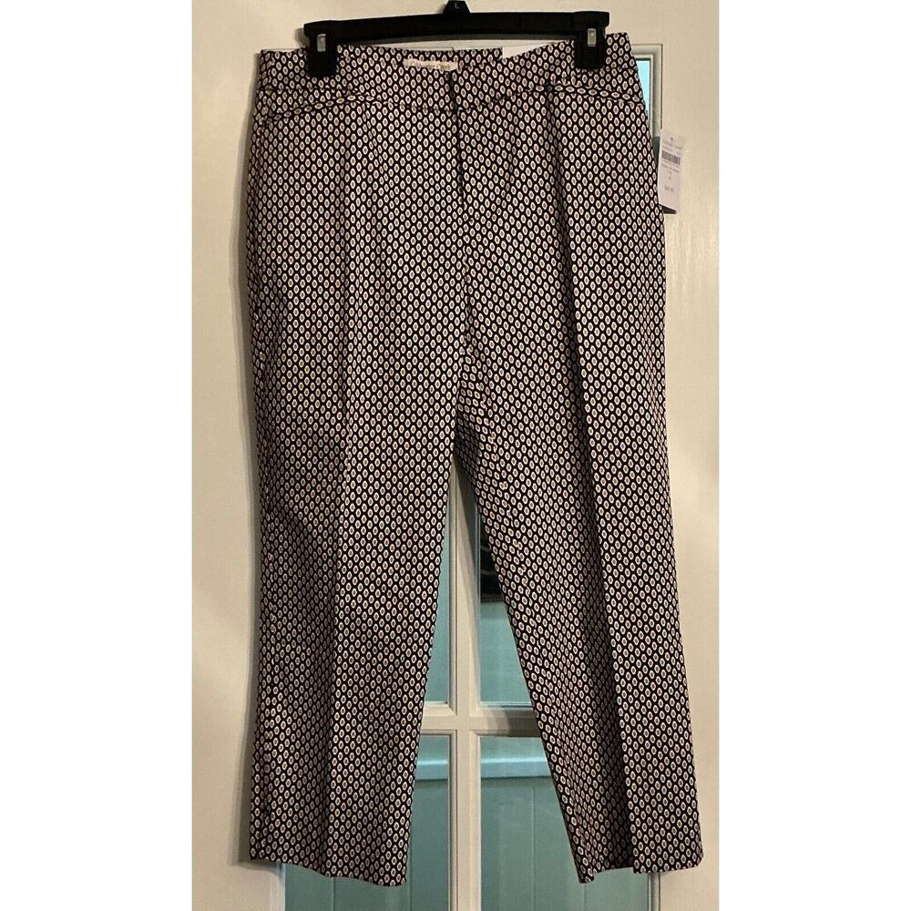 NWT Coldwater Creek Women "Shadow Tile Sateen Crop" Pants Size 4 $69.95